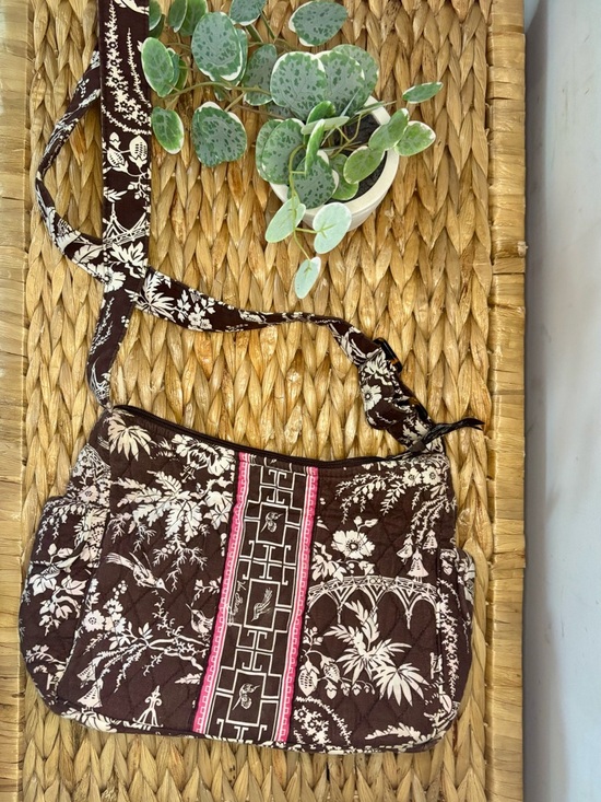 Vera Bradley Handbags - Vera Bradley Brown & Pink Quilted Floral Bag